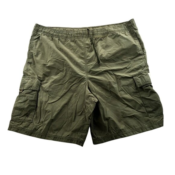 Walt Disney Word Mens Cargo Shorts Large Green Elastic Waist Drawstring Casual - Picture 1 of 13